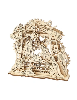 59pc Ugears Nativity Scene Mechanical DIY Kit Wooden 3D Puzzle/Model Gift Set