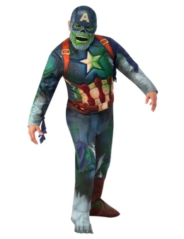 Marvel Captain America What If? Zombie Deluxe Dress Up Party Costume Size XL