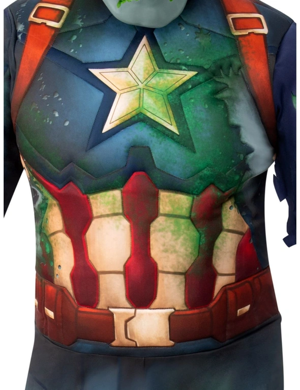 Marvel Captain America What If? Zombie Deluxe Dress Up Party Costume Size XL, hi-res image number null
