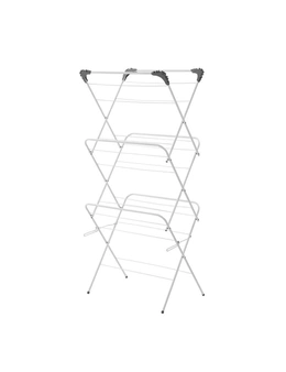 Box Sweden 64x138cm Foldable Clothes Airer Dryer Hanging Rack Rail Stand White