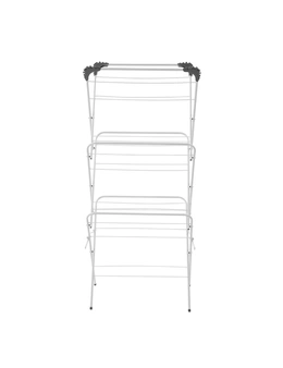 Box Sweden 64x138cm Foldable Clothes Airer Dryer Hanging Rack Rail Stand White