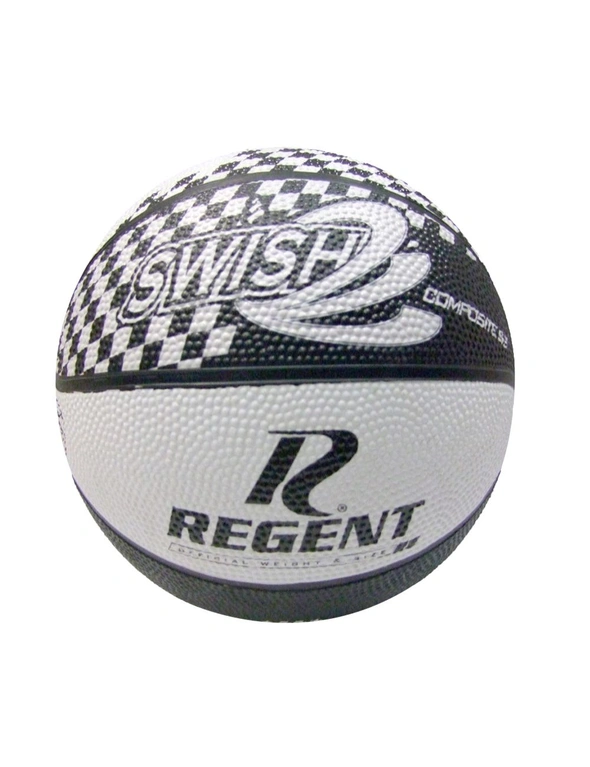 Regent Swish Indoor/Outdoor Training Basketball Size 3 Synthetic Rubber WHT/BLK, hi-res image number null
