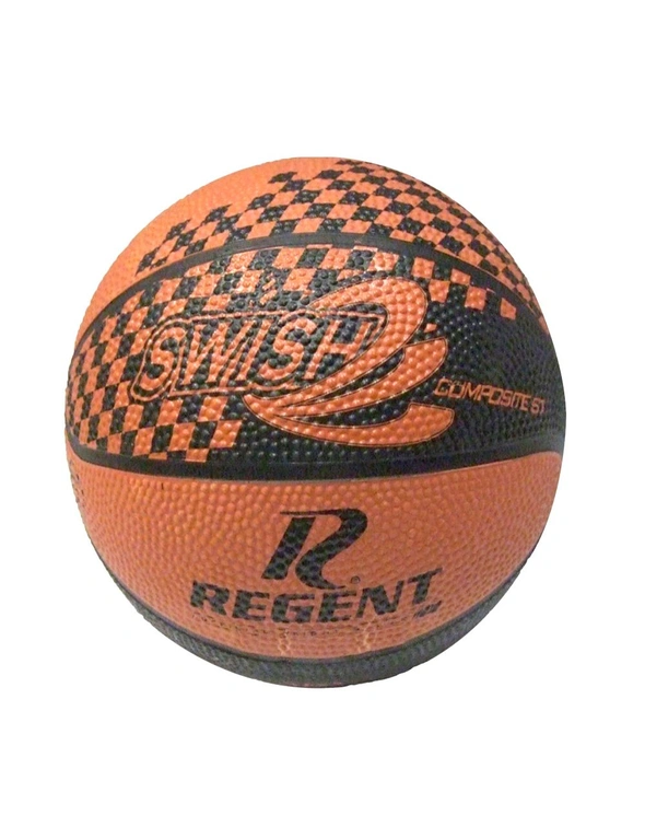 Regent Swish Indoor/Outdoor Training Basketball Size 1 Synthetic Rubber ORNG/BLK, hi-res image number null