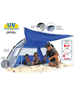 Land & Sea Sports Australia 213x133cm Deluxe Beach Pop-Up Zip Front Tent