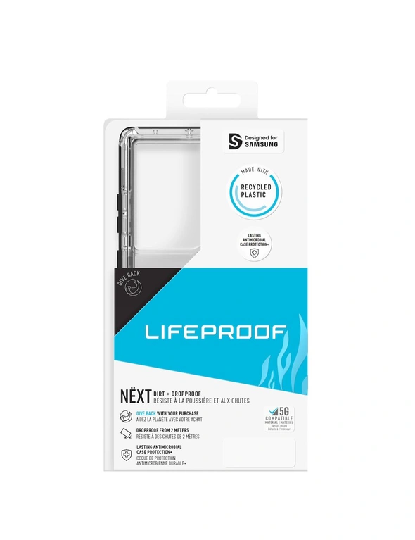 Lifeproof Next Clear Case Slim Cover For Samsung Galaxy S22 Ultra Black Crystal, hi-res image number null
