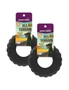 2x Paws & Claws All Terrain Medium 15cm Rubber Tyre Chew Toy Pet/Dog Play Black, hi-res