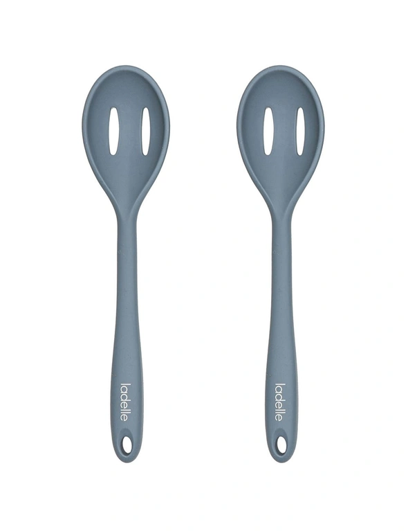 2x Ladelle Craft Blue Kitchenware Silicone Slotted Spoon Cooking/Serving Utensil, hi-res image number null