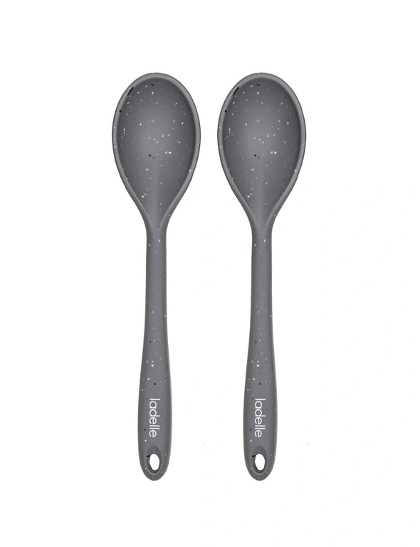 2x Ladelle Craft Grey Speckled Kitchenware Silicone Spoon Serving Utensil, hi-res image number null