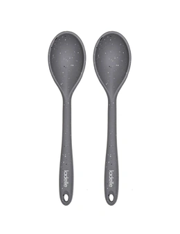 2x Ladelle Craft Grey Speckled Kitchenware Silicone Spoon Serving Utensil