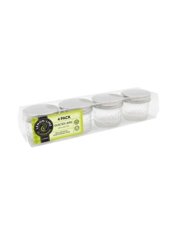 Lemon And Lime Quilted Glass Conserve Jar 4pk 135ml