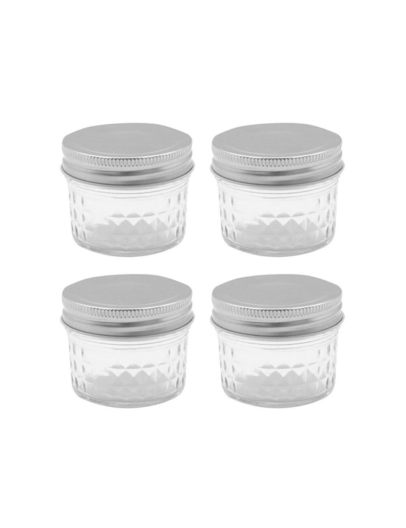 Lemon And Lime Quilted Glass Conserve Jar 4pk 135ml, hi-res image number null