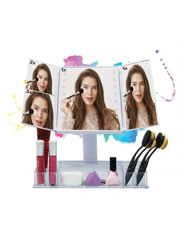 LED Foldable Vanity Mirror Multiple Magnifications