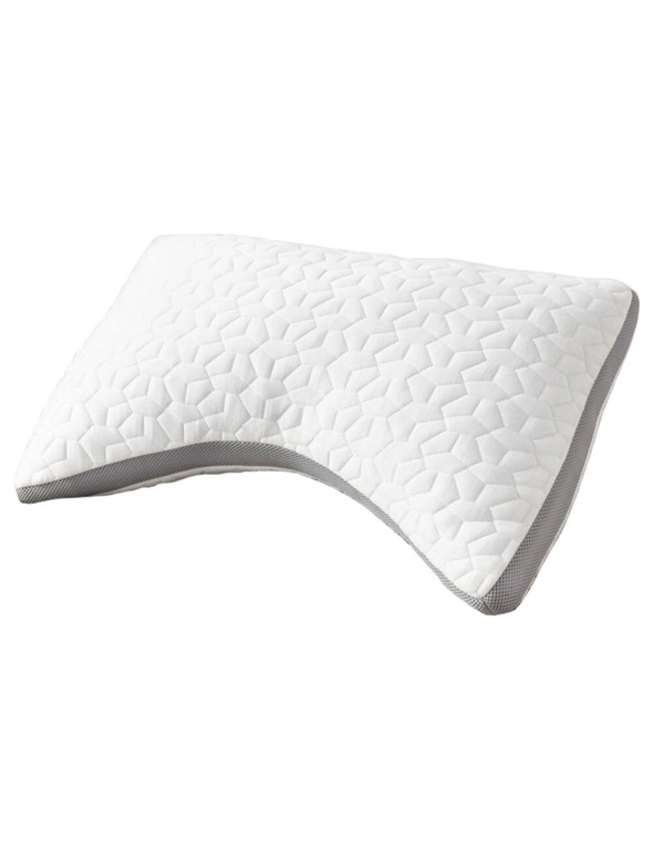Vistara 46x71cm Sound Sleep Soft Curved Bed Pillow Cool Gel Memory Foam White, hi-res image number null