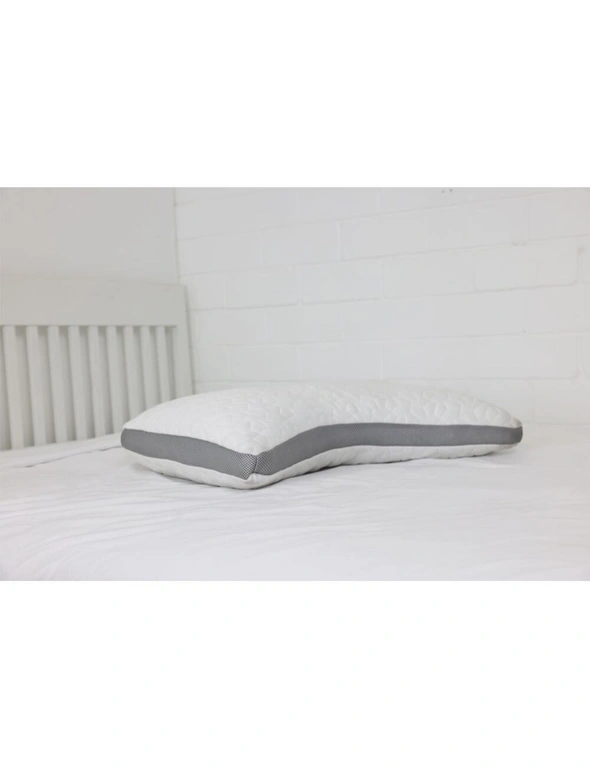 Vistara 46x71cm Sound Sleep Soft Curved Bed Pillow Cool Gel Memory Foam White, hi-res image number null