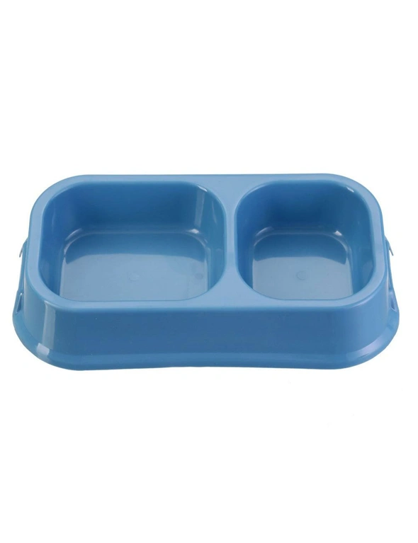 PawsClaws 32cm Pet Essentials Large Square Dual Pet Bowl-Assorted, hi-res image number null