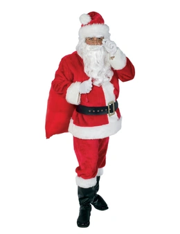 12Pc Rubies Santa Claus Men's Festive Dress Up Christmas Suit Costume Size STD