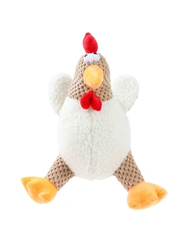 2x Paws N Claws Pet Dogs Fat Chook Soft Plush 28cm Chew Toy w/ Built-In Squeaker
