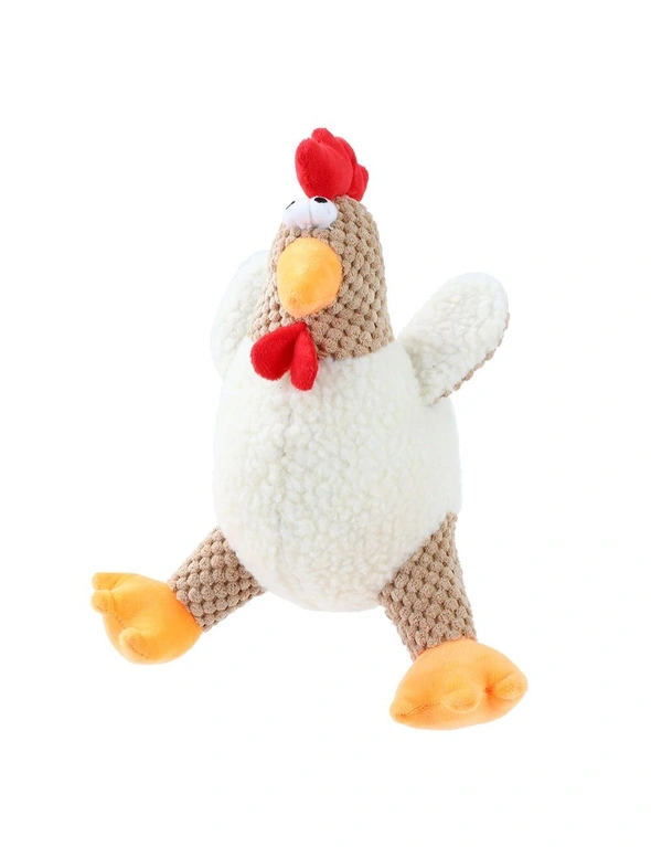 2x Paws N Claws Pet Dogs Fat Chook Soft Plush 28cm Chew Toy w/ Built-In Squeaker, hi-res image number null