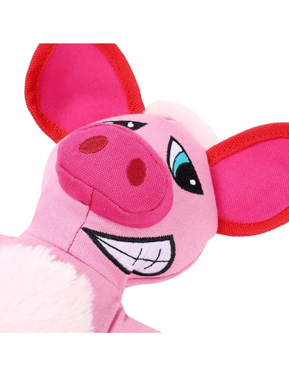 Paws & Claws 32cm Super Tuff Buddies Oxford Pet Interactive Toy Pig w/ Squeaker, hi-res image number null