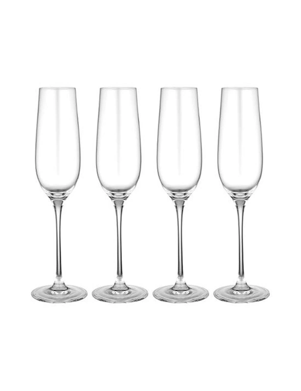 4pc Tempa Quinn 285ml Champagne Glass Sparkling Wine Drink Glassware Cup Clear, hi-res image number null