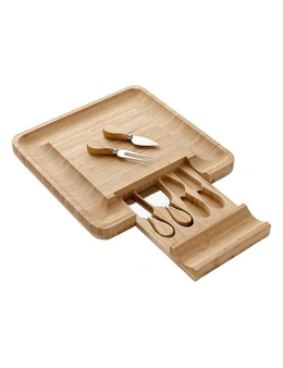 Ladelle Tempa Fromagerie Square Bamboo Serving Grazing Board/Cutlery Platter Set
