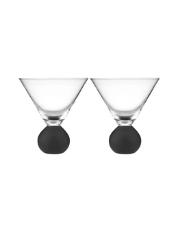 2pc Tempa Astrid 445ml Martini Glasses Cocktail/Water Drinkware Cup Matte Black