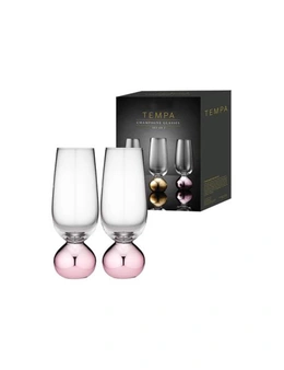 2pc Tempa Astrid 250ml Champagne Glass Cocktail/Water Juice Drinking Cup Rose