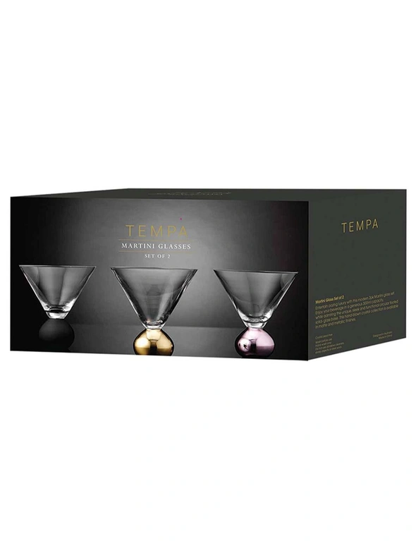 2pc Tempa Astrid 445ml Martini Glass Wine Water/Cocktail Drinkware Cup Rose Gold, hi-res image number null
