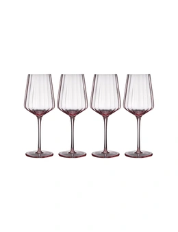 4pc Tempa Esme 400ml Crystal Stem Wine Glass Drinking Glassware Party Cup Blush