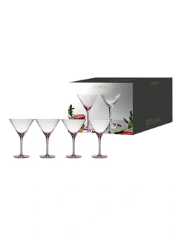4pc Tempa Esme 320ml Crystal Martini Glass Cocktail Drinking Glassware Cup Blush