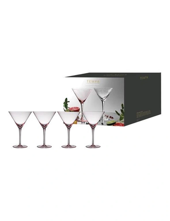 4pc Tempa Esme 320ml Crystal Martini Glass Cocktail Drinking Glassware Cup Blush, hi-res image number null