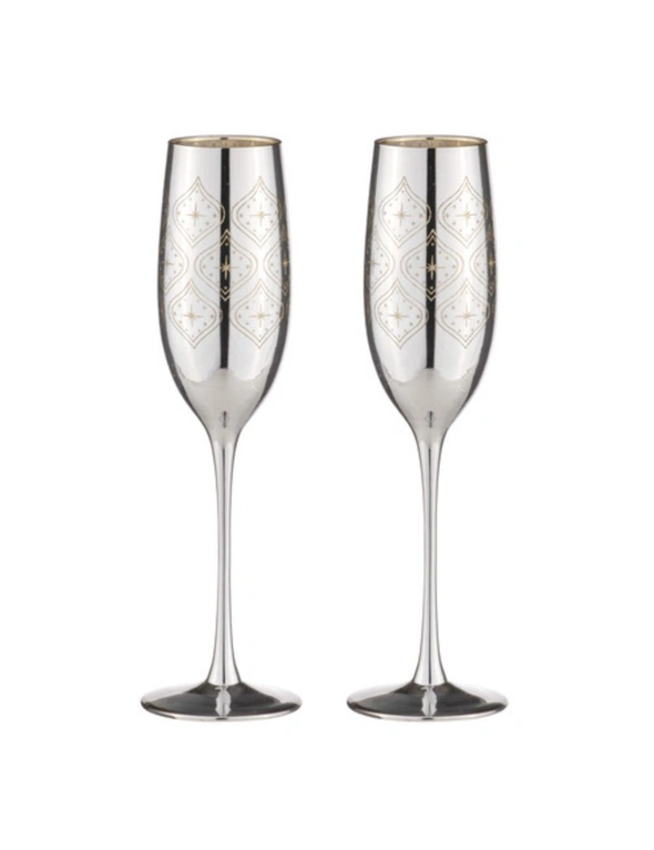 2PK Estelle 240ml/26cm Champagne Glass Cocktail Stemware Cup Drinkware Silver, hi-res image number null