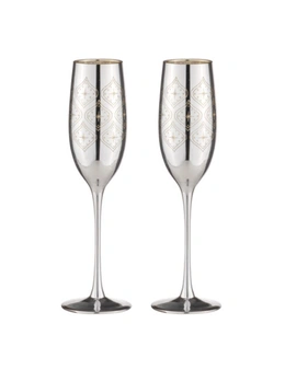 2PK Estelle 240ml/26cm Champagne Glass Cocktail Stemware Cup Drinkware Silver