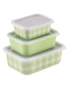 3PK Delilah Melamine Rectangular Container Set Picnic Food/Snack Storage Sage, hi-res