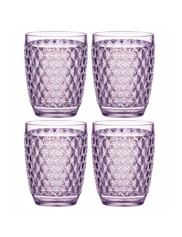 4x Tate Geometric 350ml Tumbler Drinking Water/Juice Round Cup Tableware Lilac, hi-res image number null
