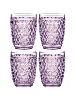4x Tate Geometric 350ml Tumbler Drinking Water/Juice Round Cup Tableware Lilac