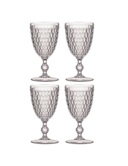 4x Tate Geometric 350ml Wine Glass Stemware Cocktail/Juice Drinking Cup Clear