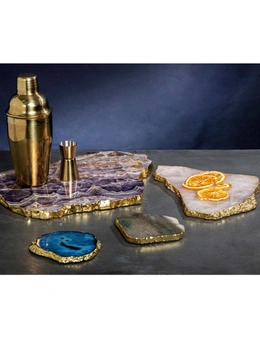 4PK Allira 10cm Agate Drink Coaster Set Tableware Mat Table Protector Sapphire
