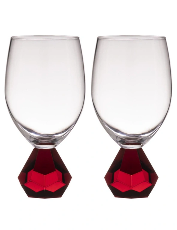 2PK Zhara 350ml Wine Glass Water/Juice Cocktail Drinkware Glassware Cup Ruby, hi-res image number null