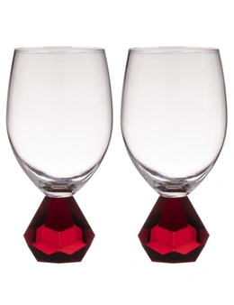 2PK Zhara 350ml Wine Glass Water/Juice Cocktail Drinkware Glassware Cup Ruby