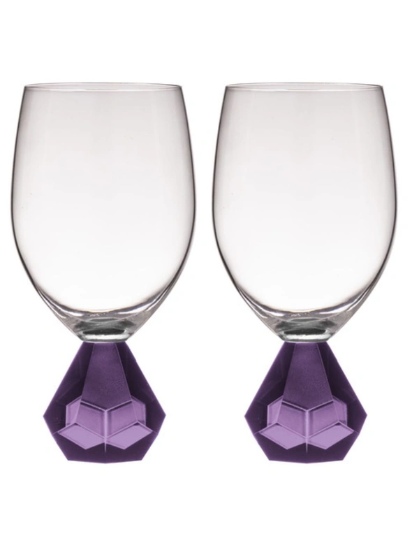 2PK Zhara 350ml Wine Glass Water/Juice Cocktail Drinkware Glassware Cup Amethyst, hi-res image number null