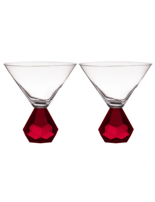 2PK Zhara 200ml Martini Crystal Glass Cocktail Drinkware Alcohol Glasses Ruby, hi-res image number null