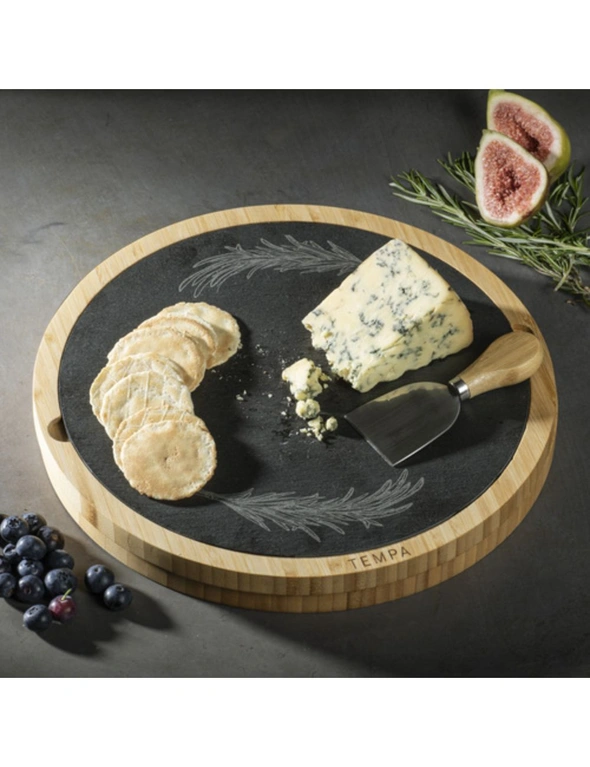 5pc Tempa Tuscany Round Serving Set w/ 30x3.5cm Board/Cheese Knives Food Serving, hi-res image number null