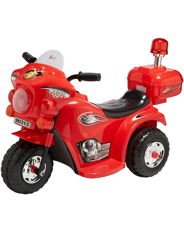 Indoor/Outdoor Red 3 Wheel Electric Ride On Motorcycle Motor Trike Kids/Toddler, hi-res image number null