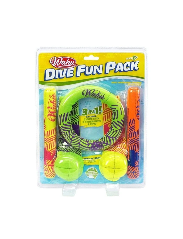 5pc Wahu Dive Fun Pack Stix/Streamers/Ring Pool Toy 6y+, hi-res image number null