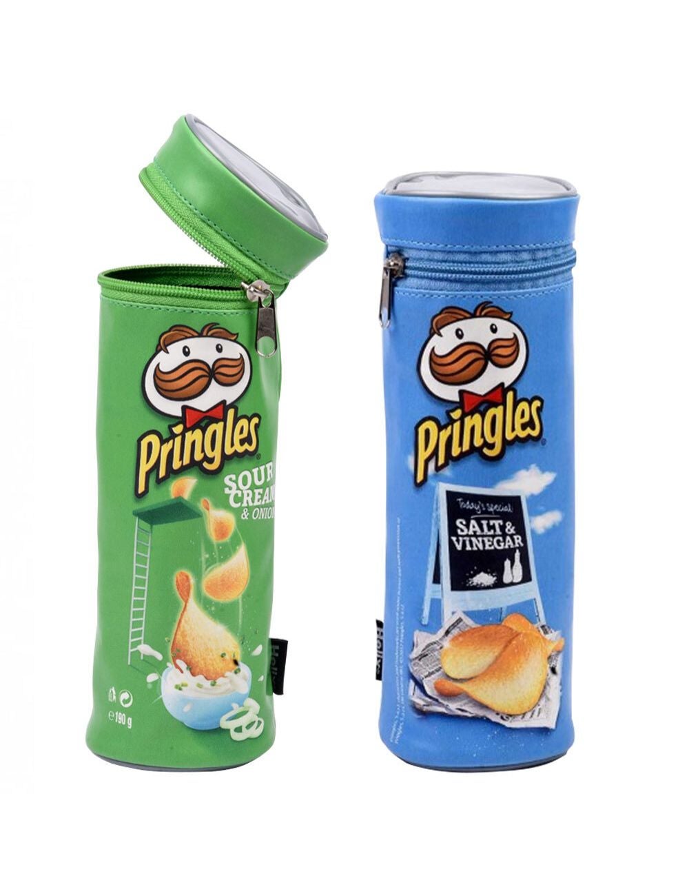 2pc Helix Pringles Pencil Case/Pouch Blue/Green | Katies