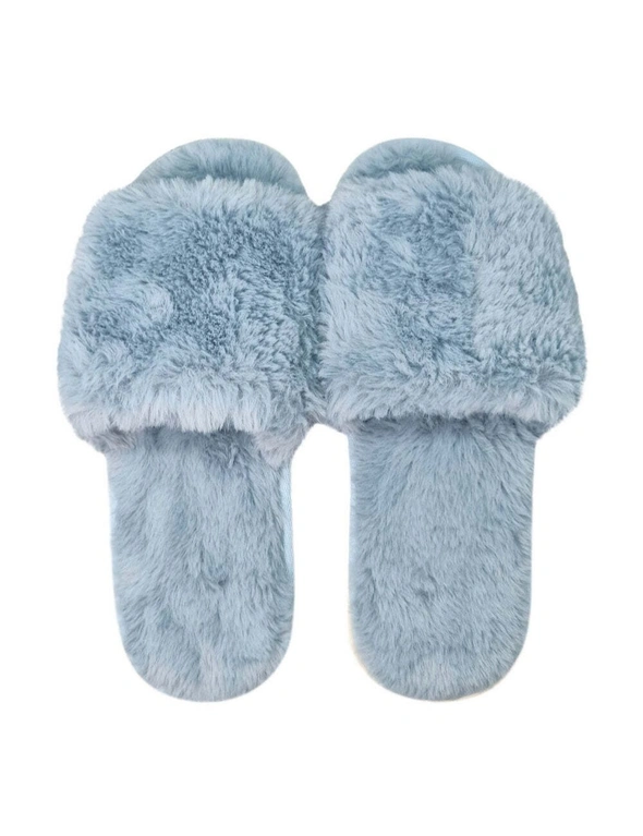 J. Elliot Holly Faux Fur Womens Ultra Soft Slip-On House Slippers M-L/EU 40 Blue, hi-res image number null