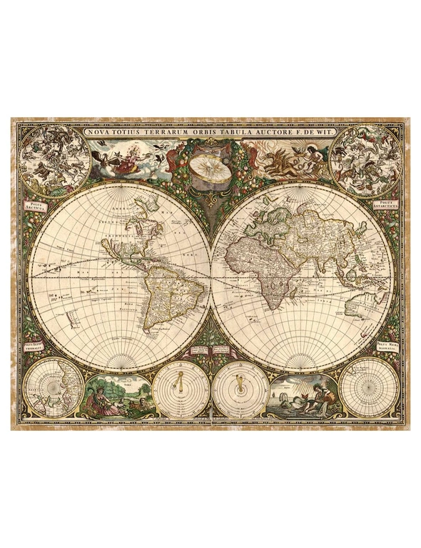 Puzzle Map Monde Vintage