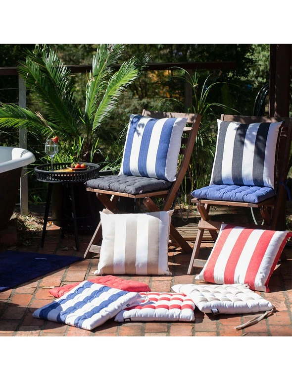 J. Elliot Outdoor Stripe Cotton Cushion 50cm Home Lounge Decorative Pillow Blue, hi-res image number null