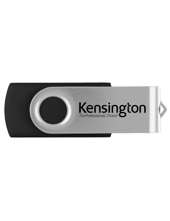 Kensington USB 2.0 Swivel Flash Drive 32GB Memory Stick File/Data Storage Black, hi-res image number null